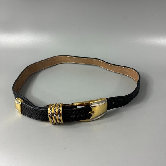 Simon Genuine Black Leather Belt, Size M main image 12